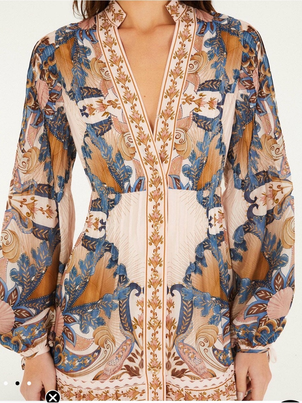 ⭐️NWT Farm Rio Sea Garden Scarf Pleated Dress⭐️ - Picture 2 of 7